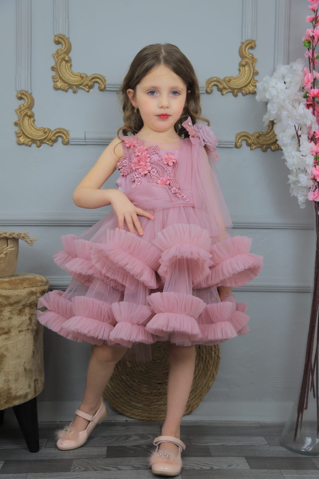 Marie Girls Ruffle Party Dress