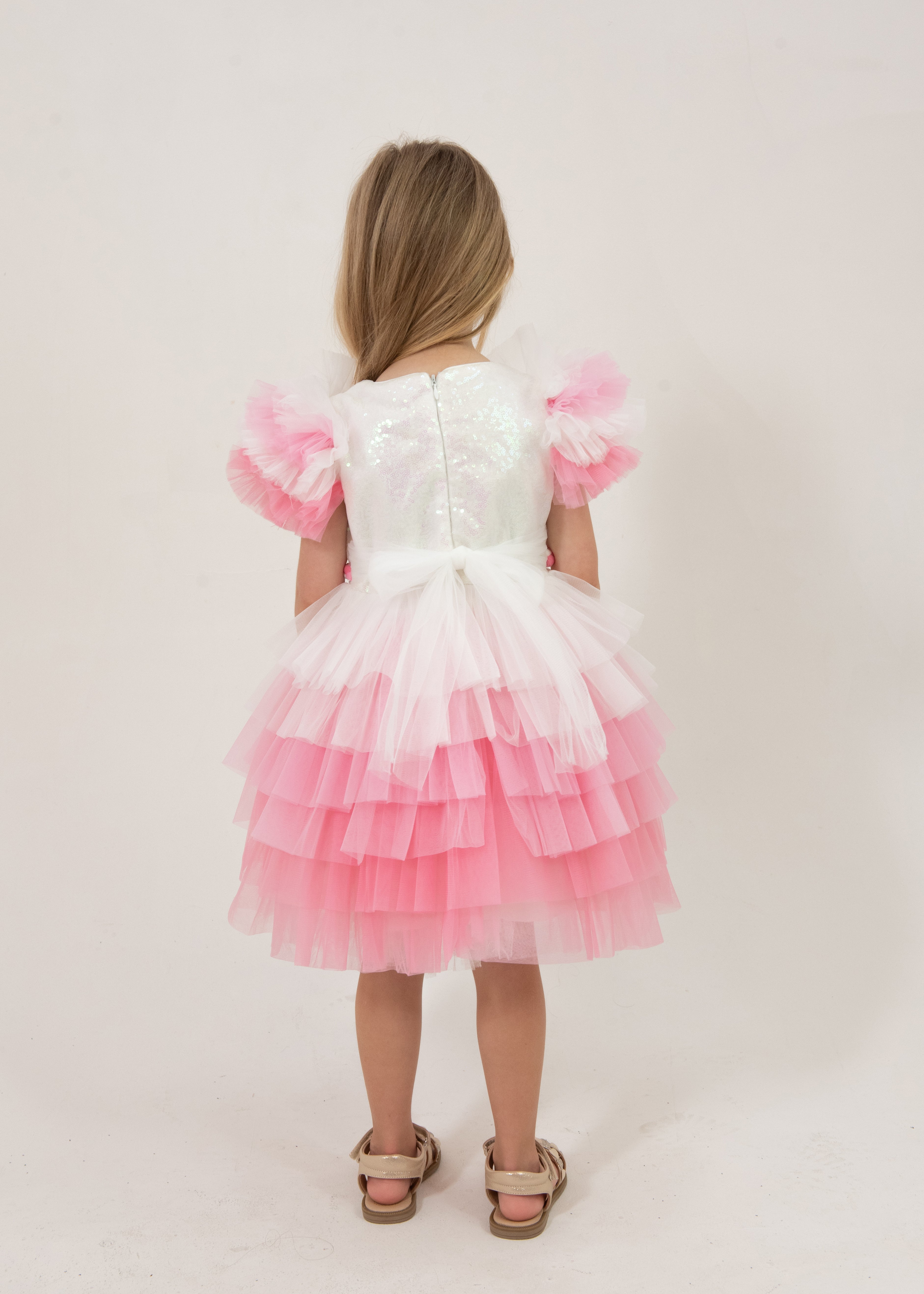 Briana Kids Shiny Dress With Head Piece