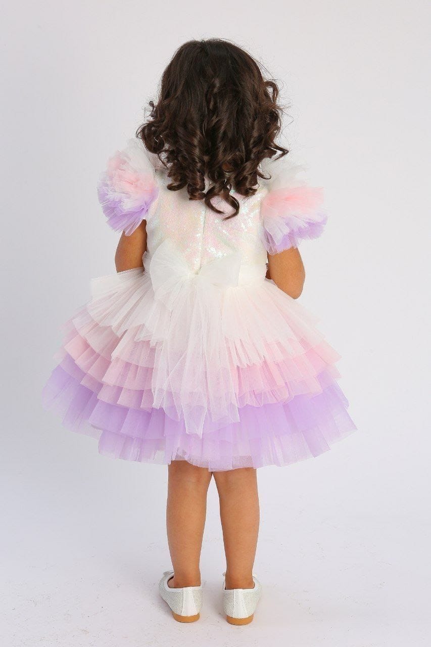 Briana Kids Shiny Dress With Head Piece