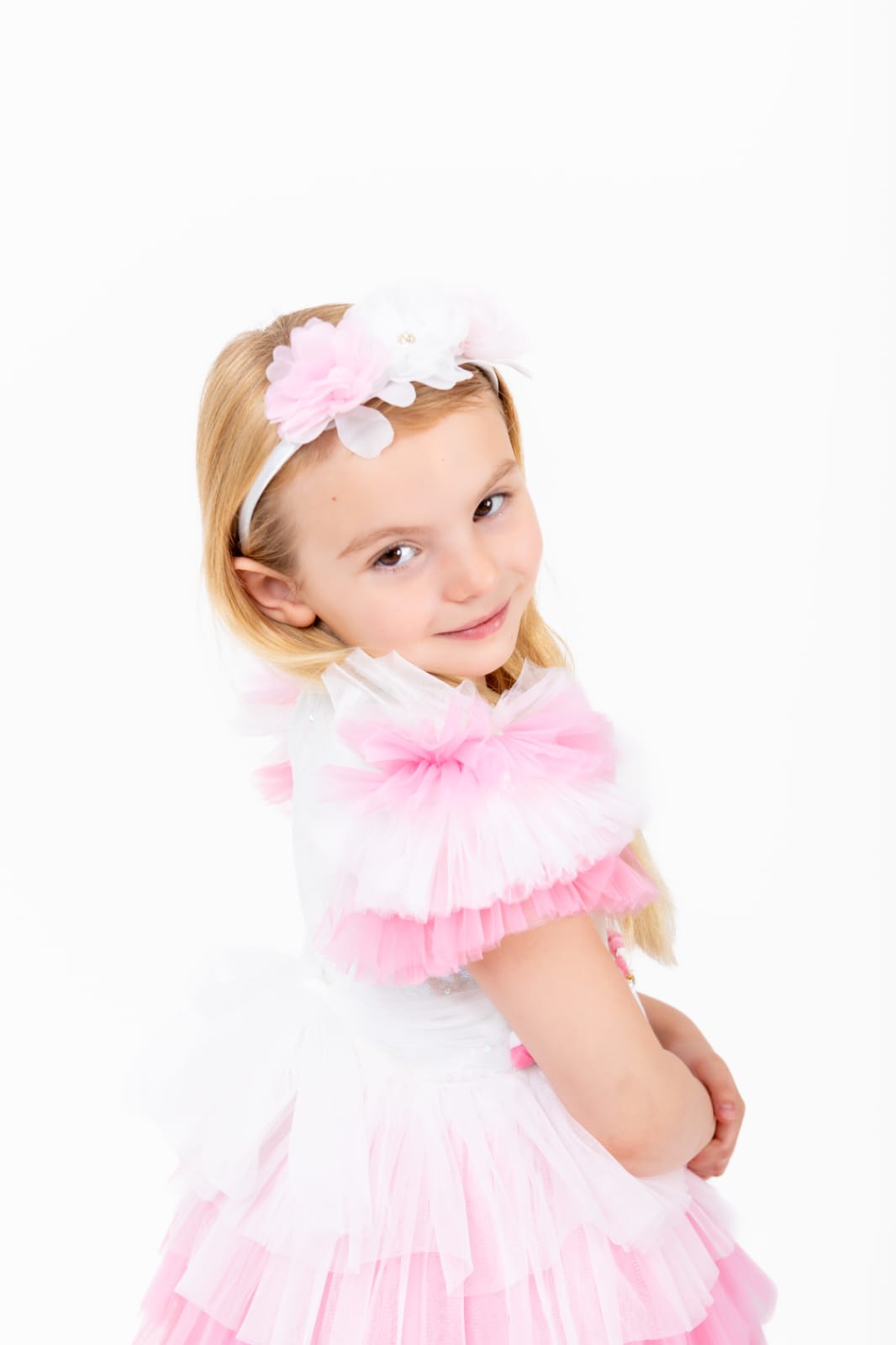 Briana Kids Shiny Dress With Head Piece
